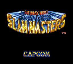 Saturday Night Slam Masters title screen for Sega Genesis